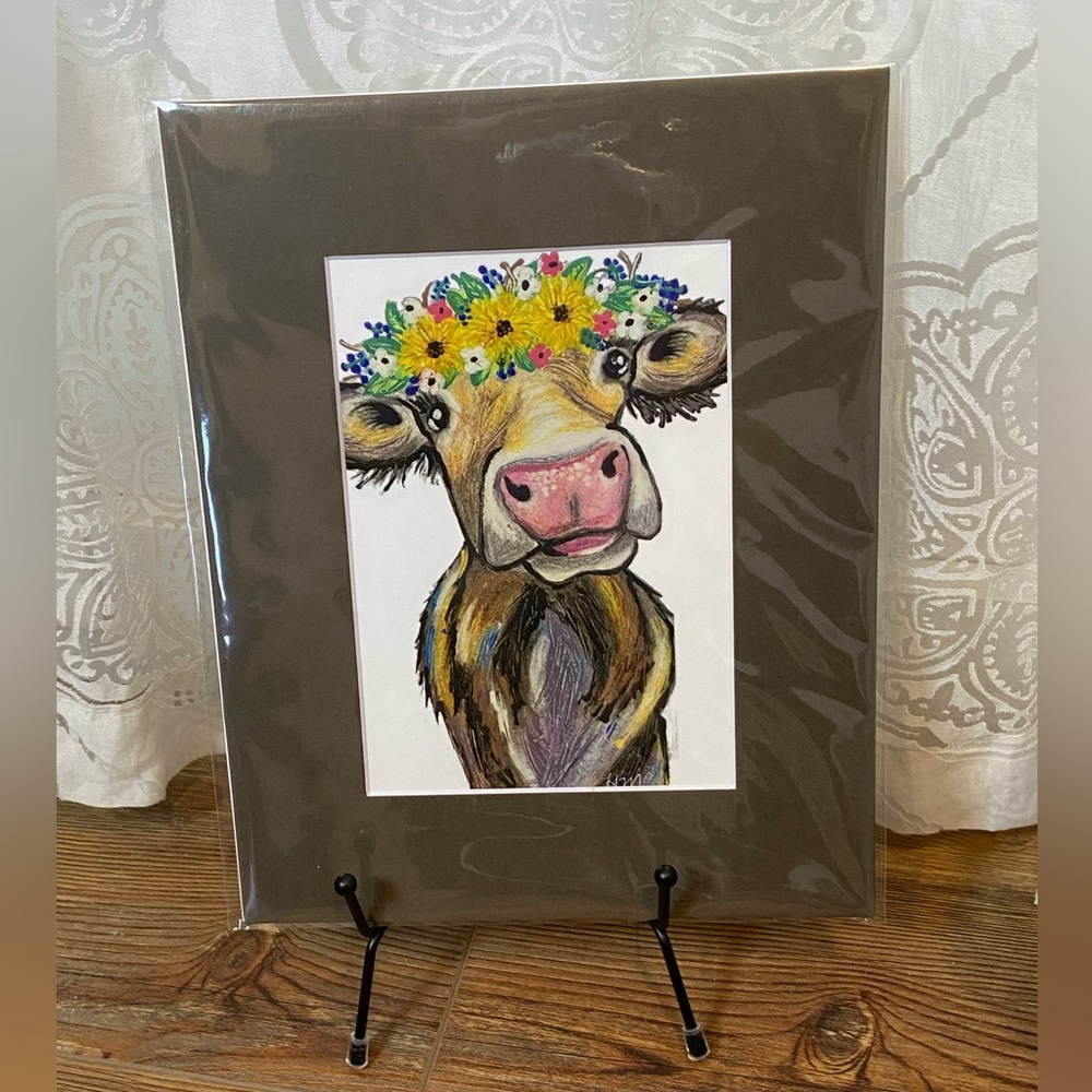 Heather the Cow 🐄 5x7 with a 8x10 print